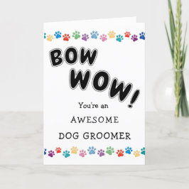 Cartão Obrigado, Veterinário, Cão Walker Groomer.