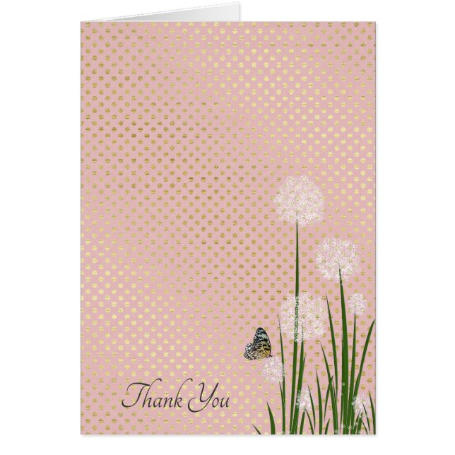 Cartão obrigado-você-borboleta em flor de alce (Frente)