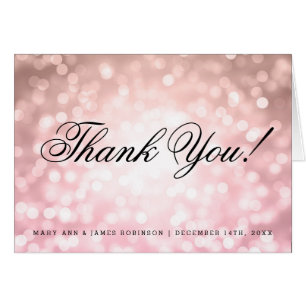 Cartão "Obrigado Wedding você" aumentou cora luzes