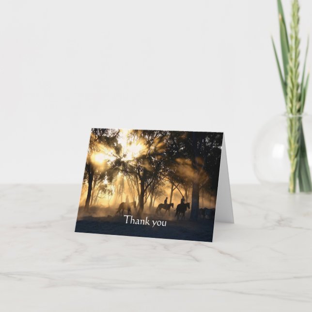 Cartão Obrigado Western Cowboys Scripting Card (Frente)