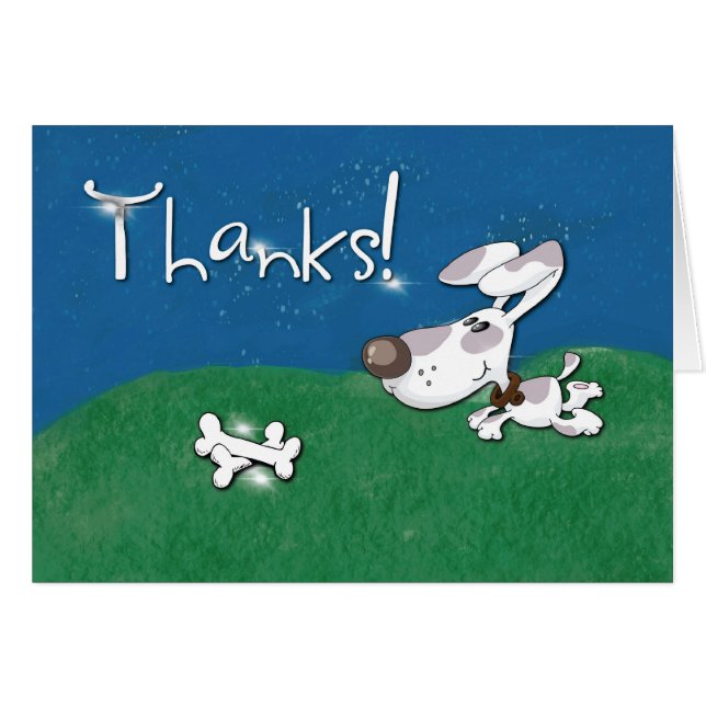 Cartão Obrigados, Cachorros e Ossos (Frente Horizontal)