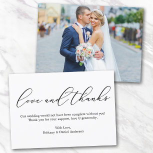 Cartão Obrigados De Amor Com Casamento De Caligrafia Mini