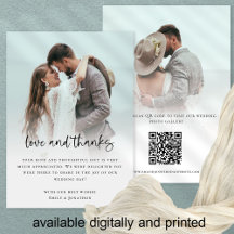 Obrigados de Amor com Código QR de Script Bold de 