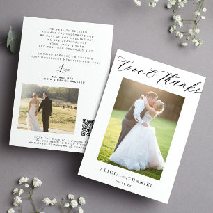 Cartão Obrigados de amor foto do roteiro QR código de cas