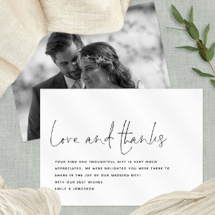 Cartão Obrigados de Amor Moderno Foto Casamento Obrigado