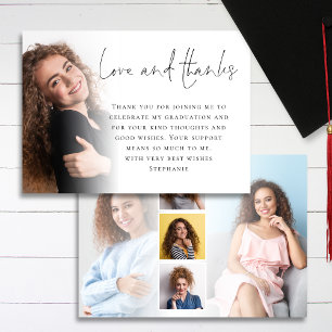 Cartão Obrigados de Amor para Graduação de Fotos com Scri