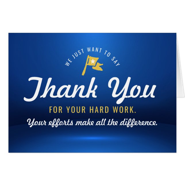 Cartão Obrigados de funcionários, um vencedor em negócios (Frente Horizontal)