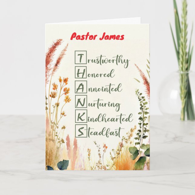 Cartão Obrigados de Nome Personalizado do Dia de Apreciaç (Frente)