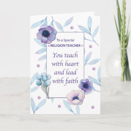 Cartão Obrigados de Professores de Religião Dia de Apreci