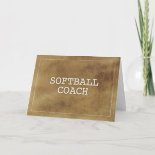Cartão Obrigados de treinador de softball Definição Bro