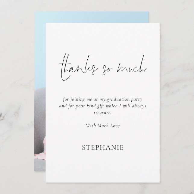 Cartão Obrigados Muito Obrigado Por Graduação De Fotograf (Frente/Verso)