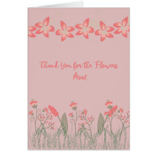 Cartão Obrigados para a Flowers Mãe, Card. Flores de Pêss