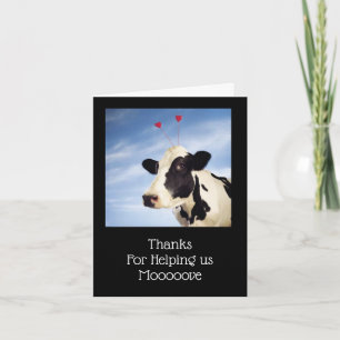 Cartão Obrigados para nos ajudar a nos mover