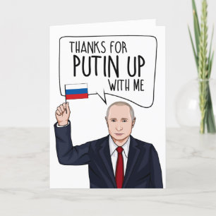 Cartão Obrigados para Putin comigo