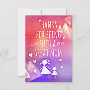 Cartão obrigados para ser uma mamã tão grande
