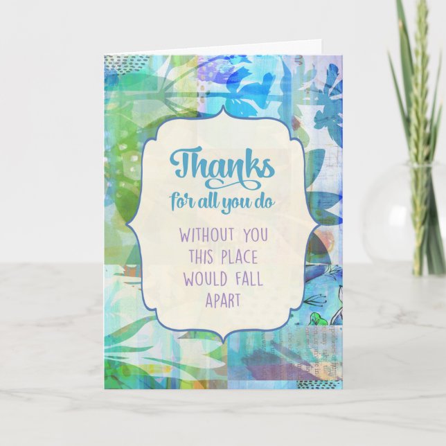 Cartão Obrigados para tudo o que você faz (Frente)