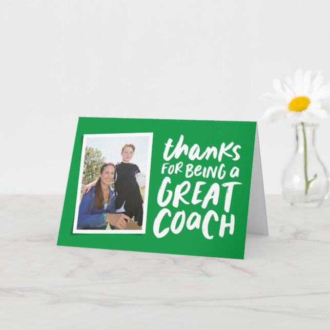 Cartão Obrigados por ser um excelente treinador obrigado  (Planta pequena)