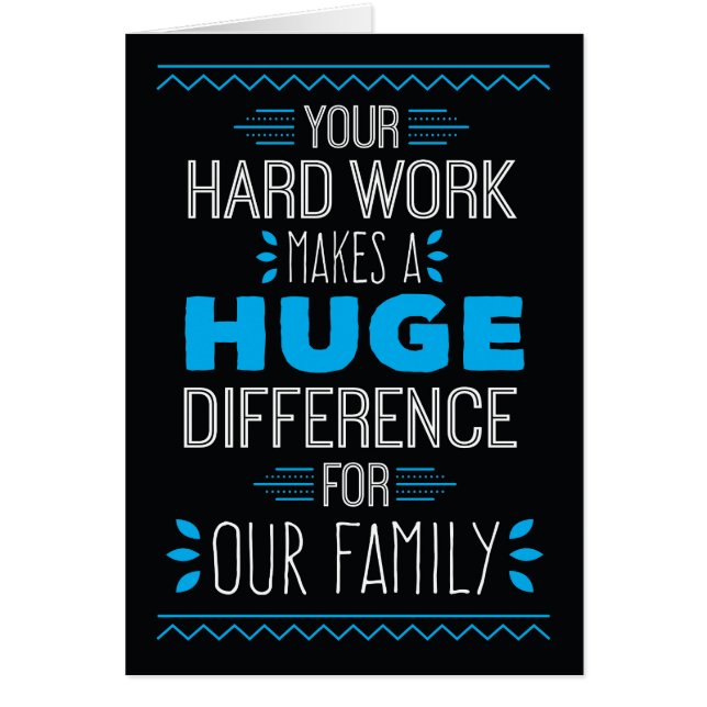 Cartão Obrigados, Seu Duro Trabalha Faz Grandes Diferença (Frente)