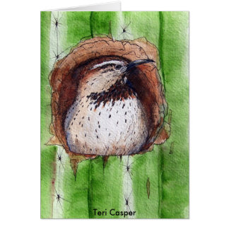 Cartão Observação da carriça de cacto