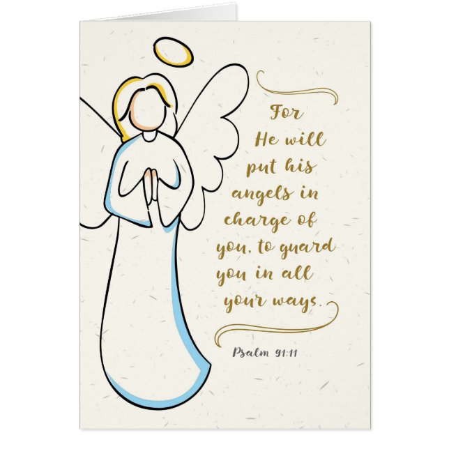 Cartão Obtenha bem, ele prá seus anjos responsável de (Frente)