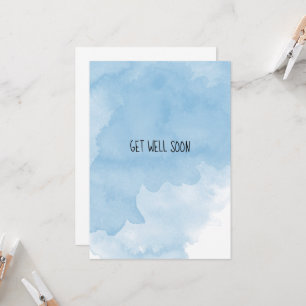 Cartão Obtenha bem em breve Design de cor azul esmaecida