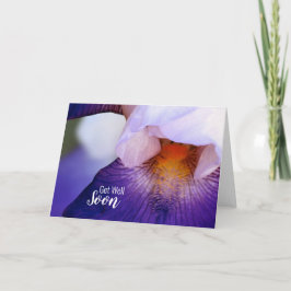 Cartão Obtenha Bem Em Breve Foto Floral Da Iris Roxa