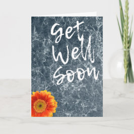 Cartão Obtenha textura de mármore em breve com flor