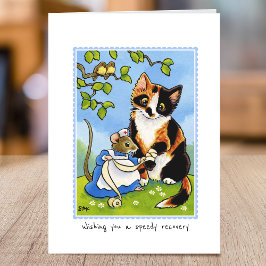 Cartão Obter Bem Em Breve O Rato De Gato Personalizado