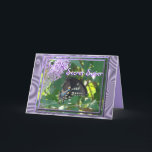 Cartão Ocasião secreta da irmã da Lav-Borboleta o algum<br><div class="desc">Este cartão bonito foi projetado ser um cartão secreto da irmã, mas como com os a maioria de meus cartões, você pode escolher mudar as palavras na parte dianteira e no interior que fazem o para uma outra ocasião. Use meu meio do caminho do searchbox abaixo de meu sidebar direito...</div>