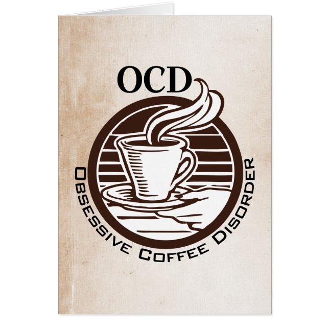 Cartão OCD: Desordem obsessiva do café (Frente)