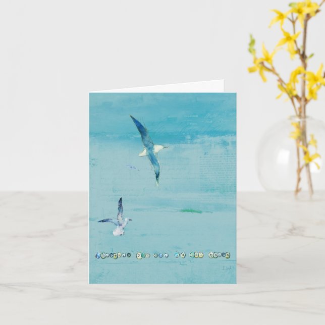 Cartão Ocean themed greeting card (Flor Amarela)
