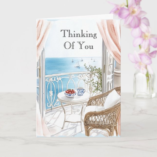 Cartão Ocean View Boats Thinking of You (Orquídea)