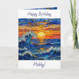 Cartão Oceanic Coastal Ocean Waves Sunset Birthday