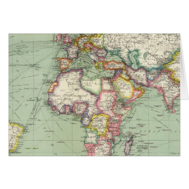 Cartão Oceano Índico, Oceano Atlântico (Frente Horizontal)