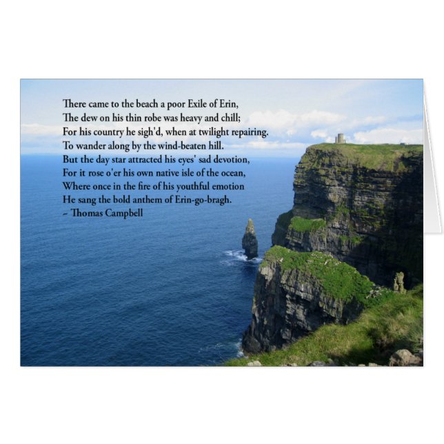 Cartão Oceano irlandês (Frente Horizontal)