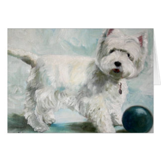 Cartão ocidental do cão de Terrier das montanhas