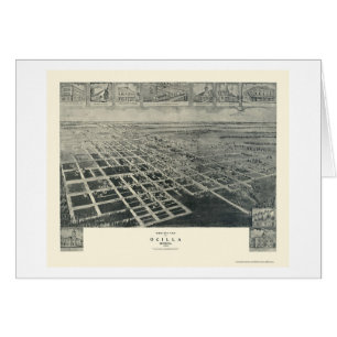 Cartão Ocilla, mapa panorâmico de GA - 1908