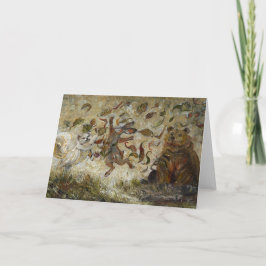 Cartão October Fun Whimsical Autumn Forest Animals 