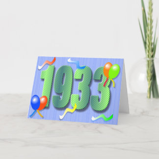 Cartão octogésimo do aniversário 1933