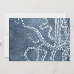 Cartão Octopus - Arte de Aquarela Azul-Twilight Esmaecida