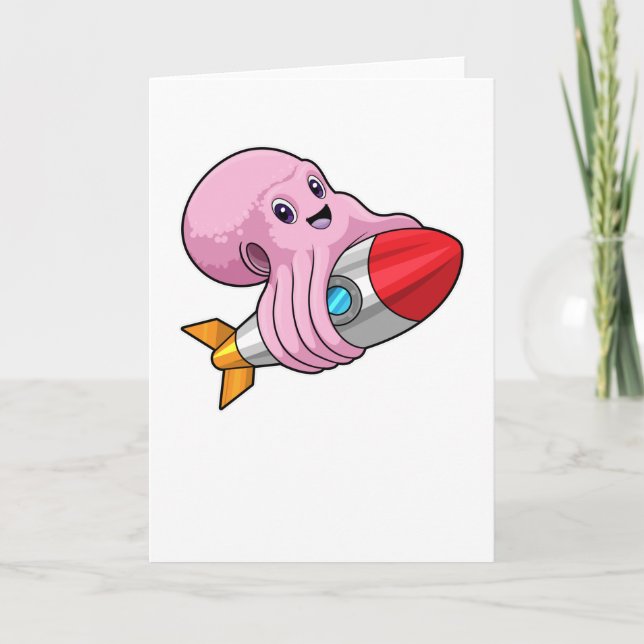 Cartão Octopus com foguete (Frente)