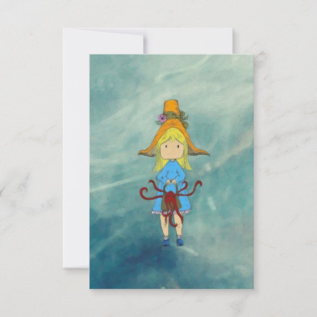 Cartão Octopus Girl (Frente)