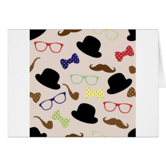 Cartão Óculos, Chapéus e bigode