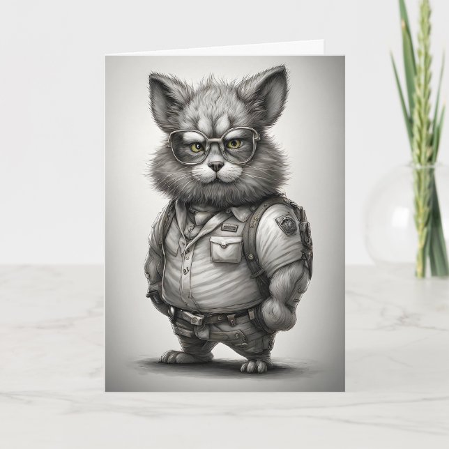 Cartão Óculos de Coelho Coelhinho Guarda Florestal Adoráv (Frente)