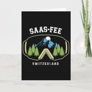 Cartão Óculos de Esqui Resort Saas-fee Alpes Suíços Esqui