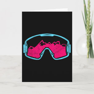 Cartão Óculos de Esqui Retro Vintage 80s 90s Snowboard