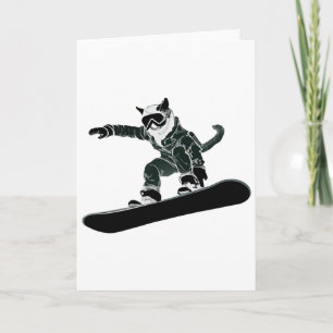 Cartão Óculos de Esqui Snowboard Engraçado Esquiando Snow
