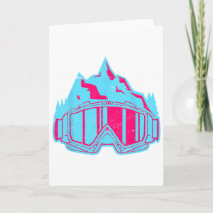 Cartão Óculos de Esqui Snowboard Retro Vintage 80s 90s Es