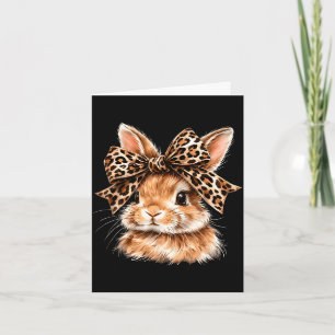 Cartão óculos de rosto de coelho engraçado bandana leopar