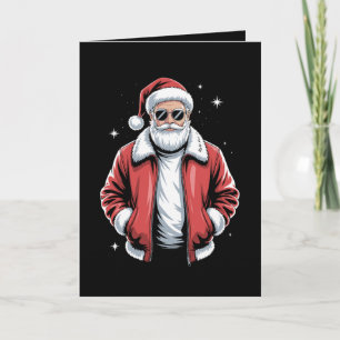 Cartão Óculos de sol de Natal do Papai Noel Casaco de cou